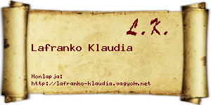 Lafranko Klaudia névjegykártya